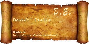Donkó Etelka névjegykártya