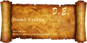 Donkó Etelka névjegykártya